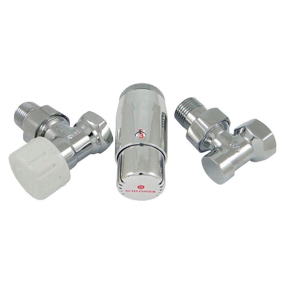 Комплект подключения SCHLOSSER STANDARD MINI 1/2" угловой, хром, с термоголовкой MINI М30х1,5