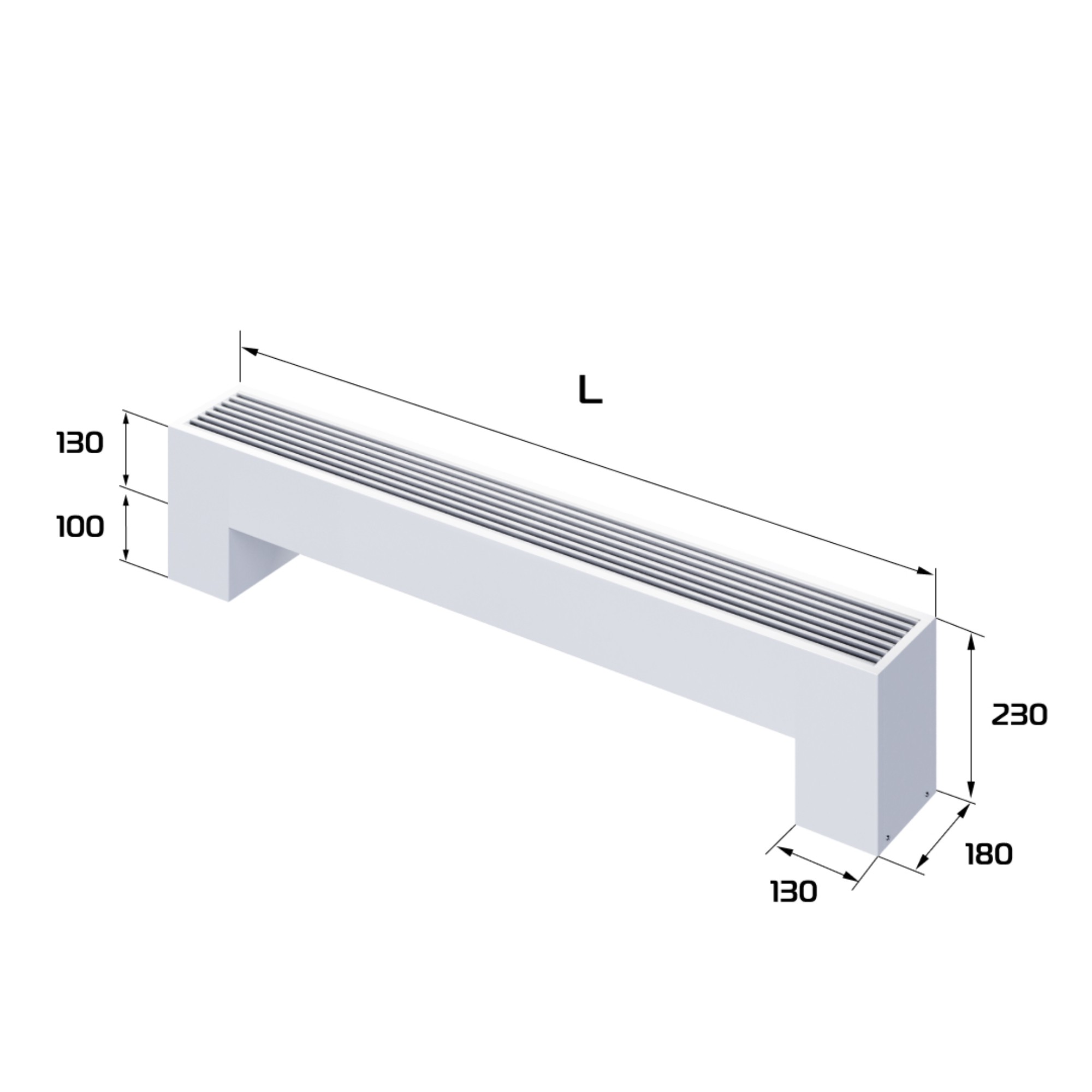 Конвектор напольный Royal Thermo STEP-130/180/1700-2-N-WT-LG-NA